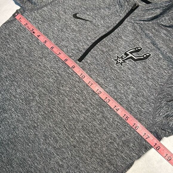 Nike San Antonio Spurs Pullover Quarter 1/4 Zip Girls Sz Large NBA Gray Lightwei - Picture 6 of 9